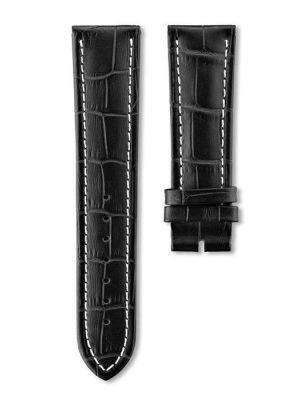 Delma 22mm Embossed Leather Strap - Black