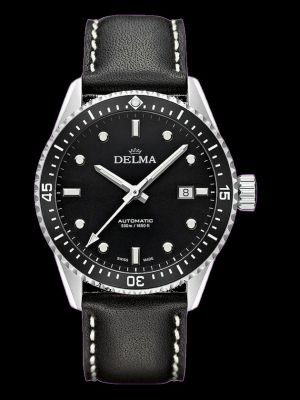 Delma Cayman Dive Watch - Black with Black Bezel