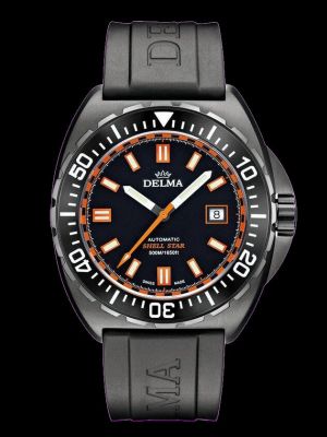 Delma Shell Star Dive Watch - Black-Tag