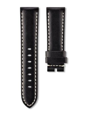 Delma 22mm Large Matte Leather Strap - Black
