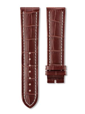 Delma 22mm Large Embossed Leather Strap - Brown